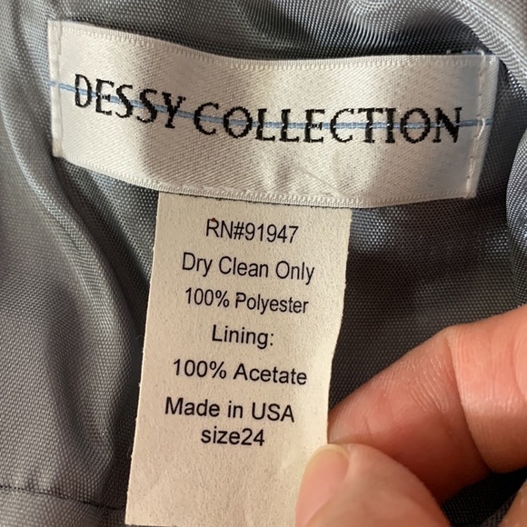 NWT. Dessy Collection USA Made Strapless Platinum Matte Maxi Dress Plus-24. - Picture 4 of 12